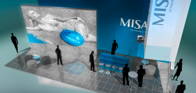 Messestand – Misapor –  Schaumglasschotter